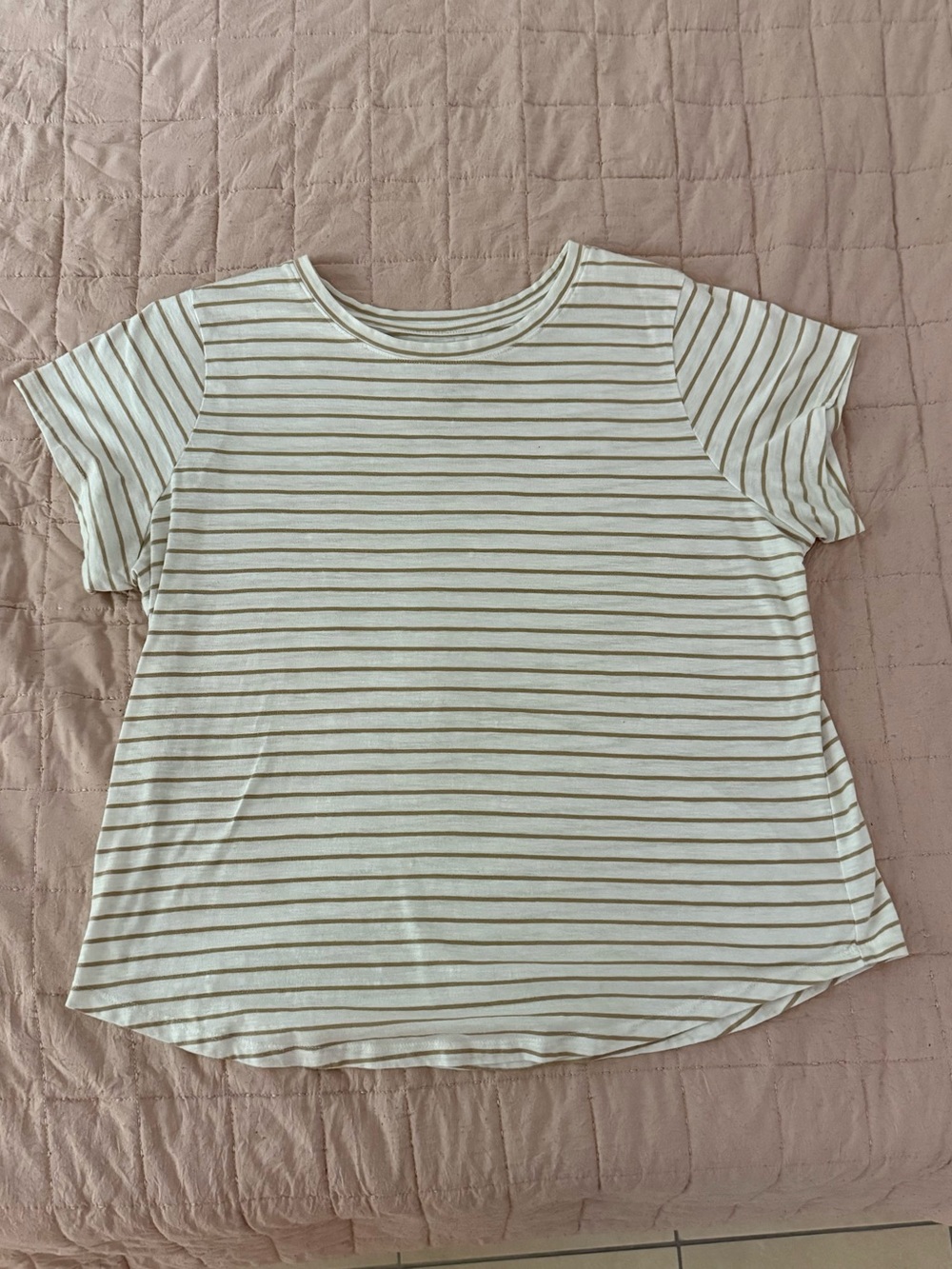 Sonoma Cream Short-Sleeve Tee with Tan Stripes